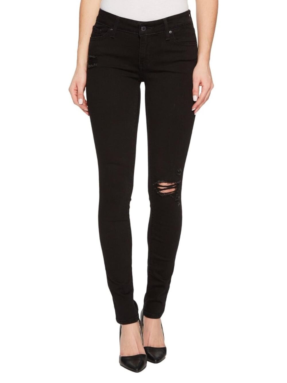 Levi's Women's 711 Skinny Jeans Rough and Tumble Black Soft Denim Size 32